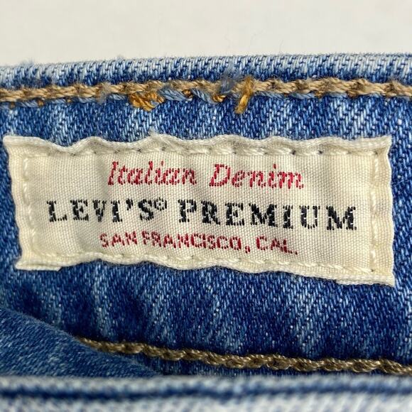 Levi's Women's High Rise Skinny Straight Leg Jeans Ripped Knees Studs Size 32 - Picture 6 of 12